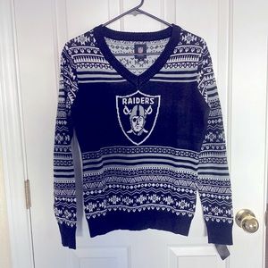 Women’s Raiders football Christmas style sweater NWT